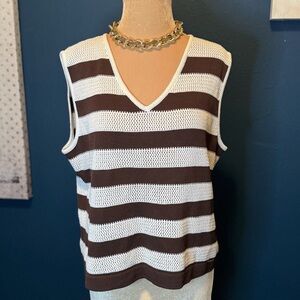 St John Sport Sleeveless Vneck Knit Sweater XL